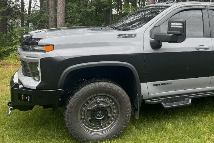 Chassis Unlimited Octane aftermarket front bumper CUB940731RAW in raw steel for 2024+ Chevy Silverado 2500/3500