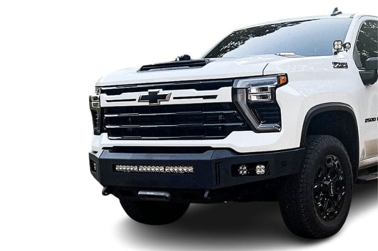 Chassis Unlimited Octane aftermarket front winch bumper CUB940731 for 2024+ Chevy Silverado 2500/3500 with black powder coat