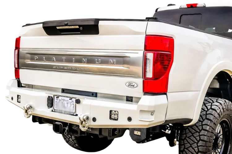 Chassis Unlimited Attitude CUB990141RAW aftermarket rear bumper for 2017–2022 Ford F250/F350 Super Duty, raw steel finish