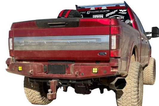 Chassis Unlimited Attitude CUB990141RAW aftermarket rear bumper for 2017–2022 Ford F250/F350 Super Duty, raw steel finish