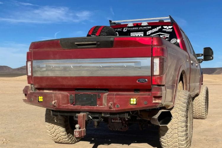 Chassis Unlimited Attitude CUB990141RAW aftermarket rear bumper for 2017–2022 Ford F250/F350 Super Duty, raw steel finish