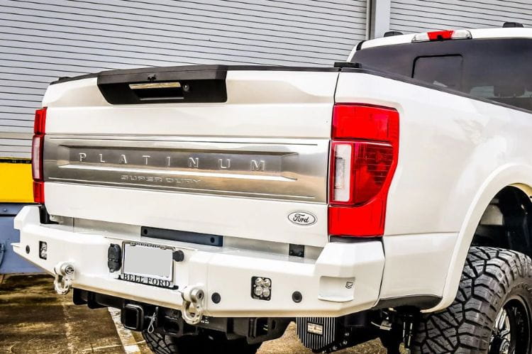 Chassis Unlimited Attitude CUB990141RAW aftermarket rear bumper for 2017–2022 Ford F250/F350 Super Duty, raw steel finish
