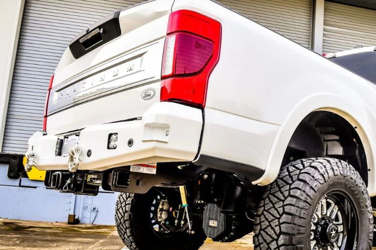 Chassis Unlimited Attitude CUB990141RAW aftermarket rear bumper for 2017–2022 Ford F250/F350 Super Duty, raw steel finish