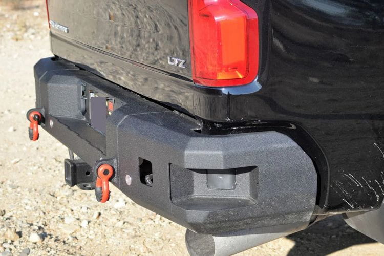 A sleek aftermarket rear bumper CUB990551 by Chassis Unlimited adds texture black style to a 2020-2025 Chevy Silverado 2500/3500 