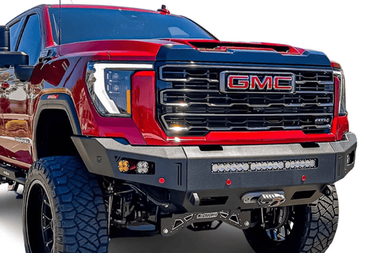 Aftermarket truck bumper Chassis Unlimited Octane CUB940692 black front upgrade with sensor cutouts for 2024+ GMC Sierra 2500/3500