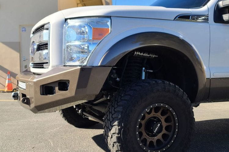 Chassis Unlimited Attitude CUB980111 aftermarket front bumper for 2011–2016 Ford F250/F350 Super Duty, textured black, off-road ready