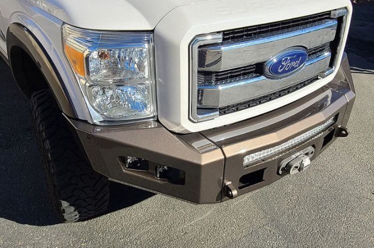Chassis Unlimited Attitude CUB980111 aftermarket front bumper for 2011–2016 Ford F250/F350 Super Duty, textured black, off-road ready