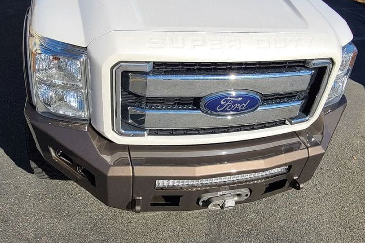 Chassis Unlimited Attitude CUB980111 aftermarket front bumper for 2011–2016 Ford F250/F350 Super Duty, textured black, off-road ready
