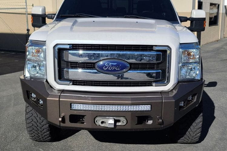 Chassis Unlimited Attitude CUB980111 aftermarket front bumper for 2011–2016 Ford F250/F350 Super Duty, textured black, off-road ready