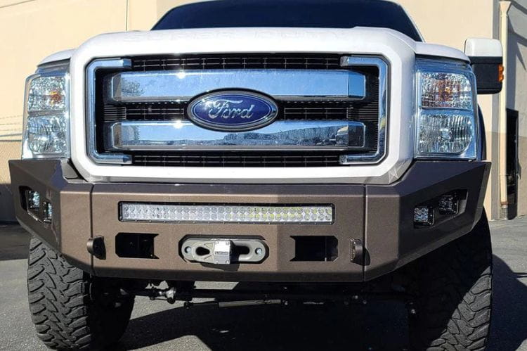 Chassis Unlimited Attitude CUB980111RAW custom front bumper for 2011–2016 Ford F250/F350 Super Duty, raw steel, heavy duty truck bumper