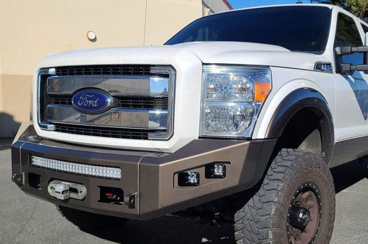 Chassis Unlimited Attitude CUB980111RAW custom front bumper for 2011–2016 Ford F250/F350 Super Duty, raw steel, heavy duty truck bumper