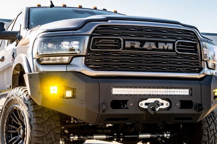 Chassis Unlimited Attitude CUB980321RAW custom front bumper for 2019–2025 Ram 2500/3500, raw steel finish ready for customization