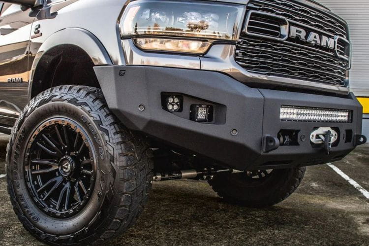 Chassis Unlimited Attitude CUB980321RAW custom front bumper for 2019–2025 Ram 2500/3500, raw steel finish ready for customization