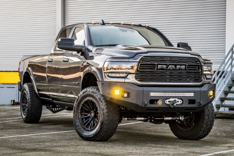 Chassis Unlimited Attitude CUB980321RAW custom front bumper for 2019–2025 Ram 2500/3500, raw steel finish ready for customization