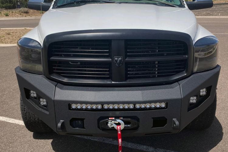 Chassis Unlimited Attitude front bumper CUB980021 for 2006–2009 Ram 2500/3500 with textured black powder coat finish