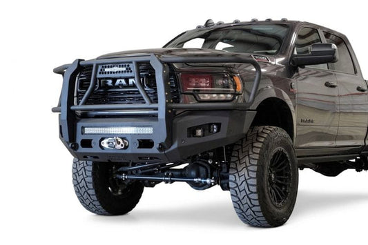 Chassis Unlimited Attitude CUB980322BG front bumper with grille guard for 2019–2025 Ram 2500/3500, textured black, sensor cutouts