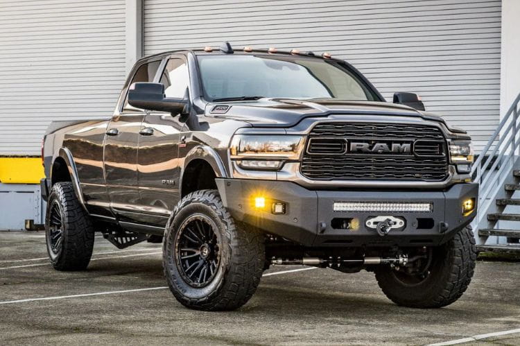 Chassis Unlimited Attitude CUB980321 heavy duty front bumper for 2019–2025 Ram 2500/3500, textured black powder coat