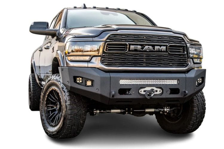 Chassis Unlimited Attitude CUB980321 heavy duty front bumper for 2019–2025 Ram 2500/3500, textured black powder coat