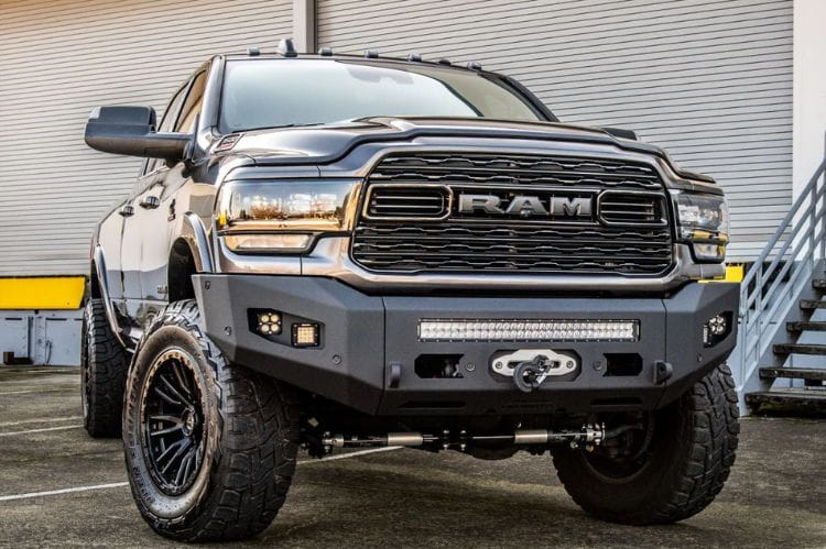 Chassis Unlimited Attitude CUB980321 heavy duty front bumper for 2019–2025 Ram 2500/3500, textured black powder coat