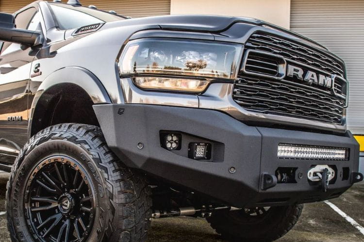 Chassis Unlimited Attitude CUB980321 heavy duty front bumper for 2019–2025 Ram 2500/3500, textured black powder coat