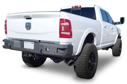 Chassis Unlimited Attitude CUB990322RAW heavy duty rear bumper for 2019–2025 Ram 2500/3500, raw steel with sensor cutouts
