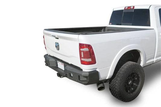 Chassis Unlimited Attitude CUB990322RAW heavy duty rear bumper for 2019–2025 Ram 2500/3500, raw steel with sensor cutouts