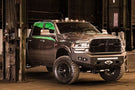 Chassis Unlimited Attitude CUB980322RAW offroad front bumper for 2019–2025 Ram 2500/3500, raw steel with sensor cutouts