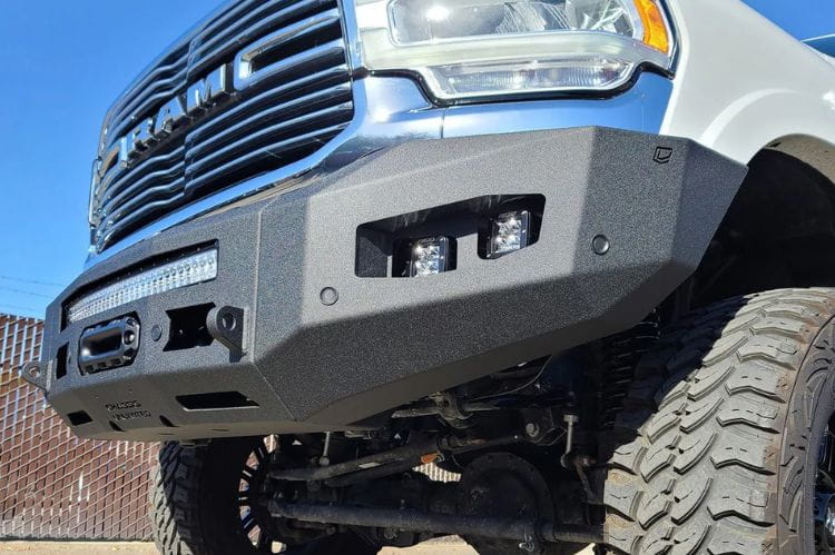 Chassis Unlimited Attitude CUB980322RAW offroad front bumper for 2019–2025 Ram 2500/3500, raw steel with sensor cutouts