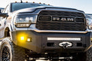 Chassis Unlimited Attitude CUB980322RAW offroad front bumper for 2019–2025 Ram 2500/3500, raw steel with sensor cutouts