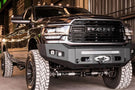 Chassis Unlimited Attitude CUB980322RAW offroad front bumper for 2019–2025 Ram 2500/3500, raw steel with sensor cutouts