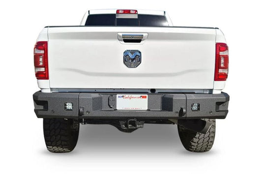 Chassis Unlimited Attitude CUB990322 offroad rear bumper for 2019–2025 Ram 2500/3500, textured black with sensor cutouts