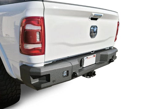 Chassis Unlimited Attitude CUB990322 offroad rear bumper for 2019–2025 Ram 2500/3500, textured black with sensor cutouts