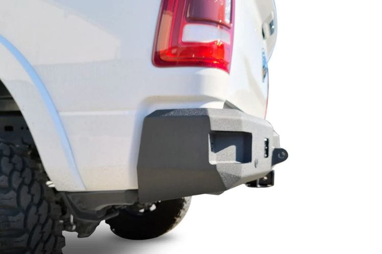 Chassis Unlimited Attitude CUB990322 offroad rear bumper for 2019–2025 Ram 2500/3500, textured black with sensor cutouts