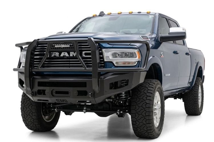 Chassis Unlimited Attitude CUB980321BGRAW steel front bumper with guard for 2019–2025 Ram 2500/3500, raw finish heavy duty design