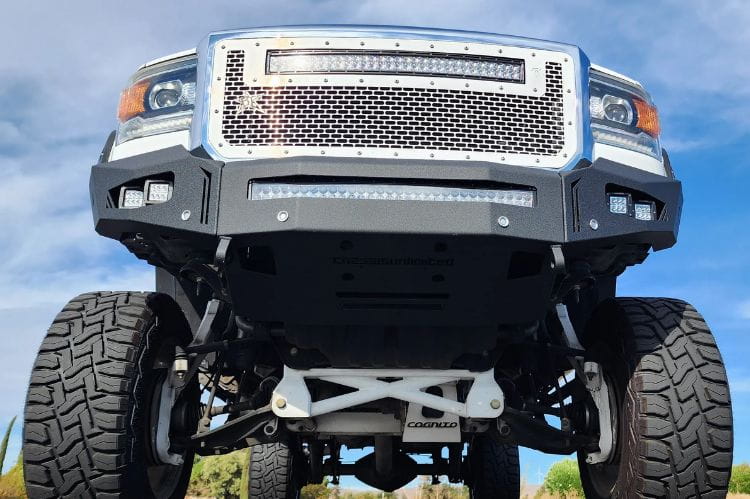 GMC Sierra Custom Front Bumper Chassis Unlimited CUB900301 Octane textured black powder coat for 2015-2019 Sierra 2500HD/3500HD