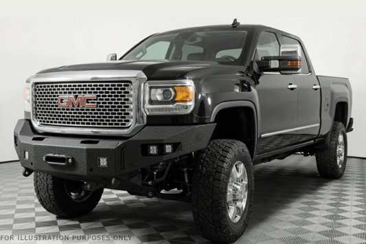 Chassis Unlimited Octane Custom Front Bumper CUB940302 in textured black, designed for 2015-2019 GMC Sierra 2500HD/3500HD