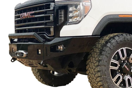 Chassis Unlimited Octane Bumper CUB940572RAW for 2020-2023 GMC Sierra 2500/3500 raw steel with winch mount and sensor cuts ready.