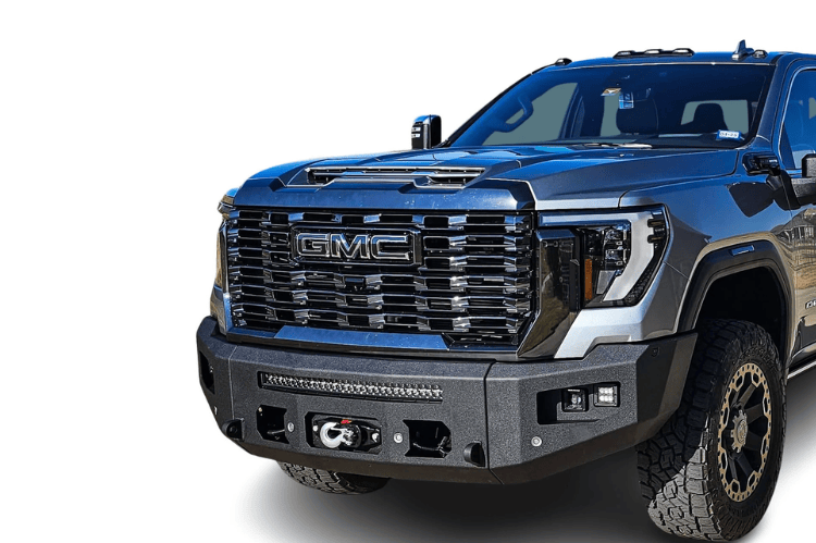 Chassis Unlimited CUB980691RAW custom front bumper raw steel front armor for 2024+ GMC Sierra 2500/3500 heavy-duty protection