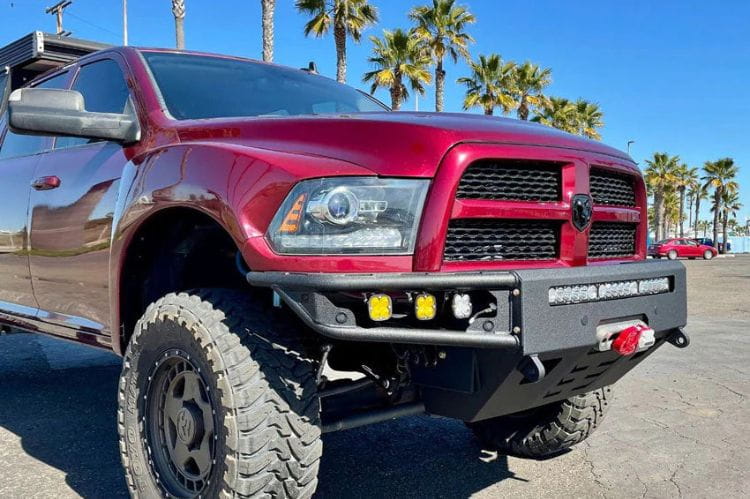 Chassis Unlimited Diablo CUB950012RAW custom front bumper for 2010–2018 Ram 2500/3500 with raw steel and sensor cutouts