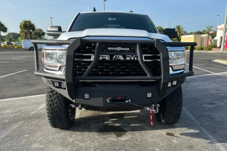 Chassis Unlimited Octane CUB940321BGRAW custom grille guard front bumper for 2019–2025 Ram 2500/3500 in raw steel