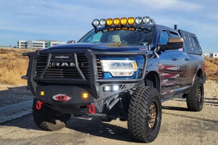 Chassis Unlimited Octane CUB940321BGRAW custom grille guard front bumper for 2019–2025 Ram 2500/3500 in raw steel