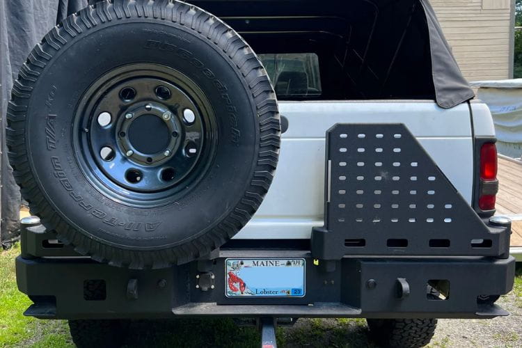 Custom rear bumper Chassis Unlimited CUB960051RAW Octane unpainted dual swing arms shield a 1994-2002 Dodge Ram 1500 truck