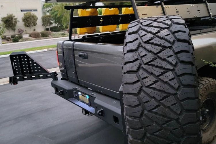 Custom rear bumper Chassis Unlimited CUB960051RAW Octane unpainted dual swing arms shield a 1994-2002 Dodge Ram 1500 truck