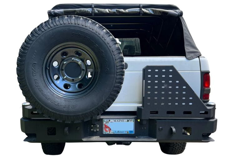 Custom rear bumper Chassis Unlimited CUB960051RAW raw unpainted dual swing assemblies upgrade a 1994-2002 Dodge Ram 2500/3500