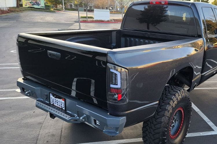Chassis Unlimited Octane custom steel rear bumper CUB910021 for 2003–2009 Ram 1500 in textured black finish