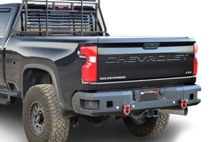 A tough raw custom truck rear bumper CUB990551RAW by Chassis Unlimited guards the 2020-2025 Chevy Silverado 2500/3500 tailgate