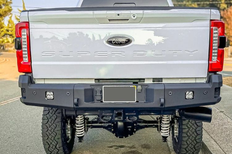Custom truck rear bumper CUB990751 from Chassis Unlimited provides a 2023+ Ford F250/F350 Superduty texture black upgrade