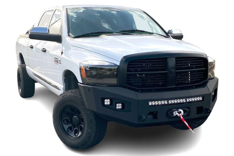 Chassis Unlimited Attitude front bumper CUB980021RAW for 2006–2009 Ram 2500/3500 with raw steel finish and winch-ready design