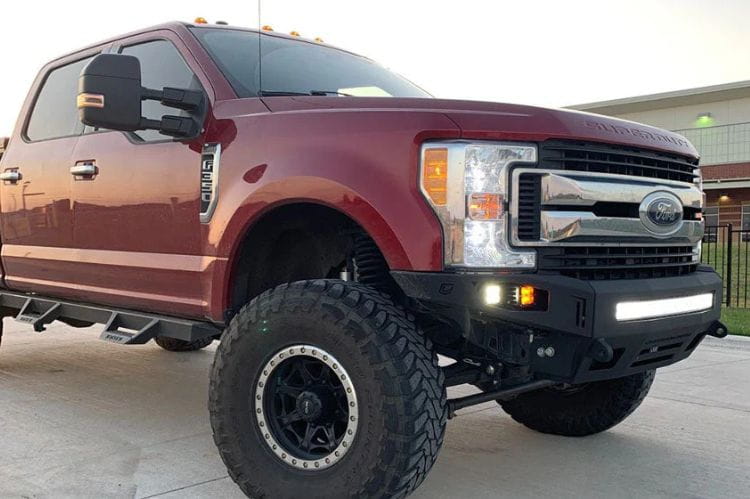 Chassis Unlimited front bumper Octane CUB900141 for 2017–2022 Ford F250/F350 Superduty. Textured black steel with heavy-duty design