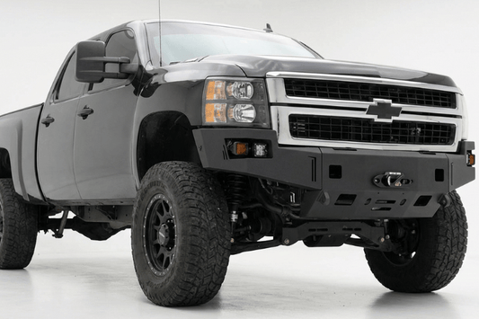 Raw steel Chassis Unlimited Octane front bumper replacement CUB940271RAW built to toughen 2007.5–2010 Chevy Silverado 2500/3500